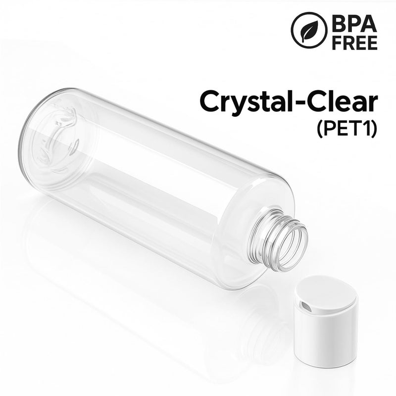 Bar5F Clear Plastic Empty Bottles, 16 oz, 3 Pack, BPA-Free Squeezable Containers with Disc Top Caps for Shampoo, Lotion, Body Soap - Image 3